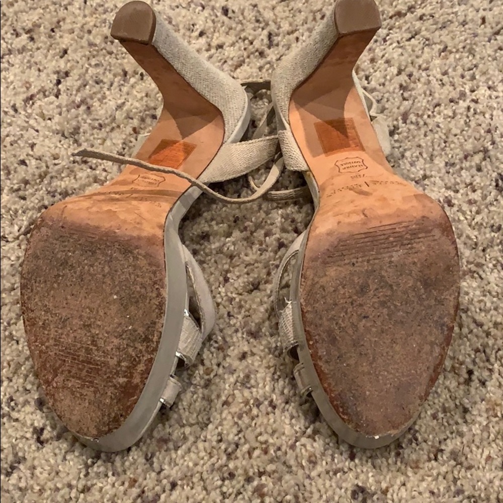 Cream Color Open Toe High Heels - Picture 4 of 4